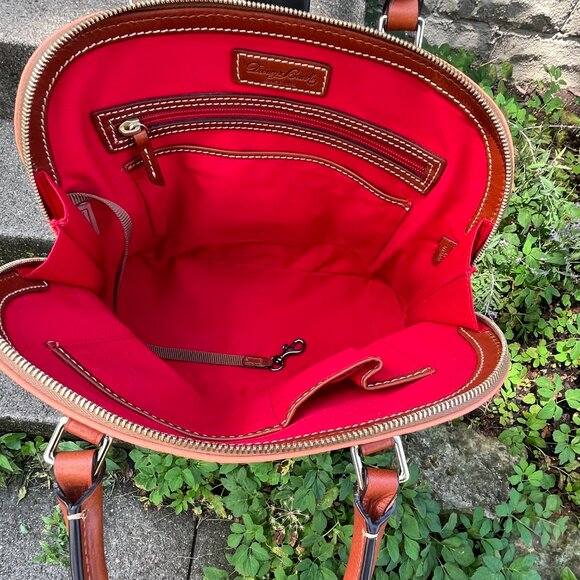 Lot DOONEY & BOURKE Apricot Coral Zip Zip Satchel Large Frame Coin Purse Wallet - Picture 6 of 14